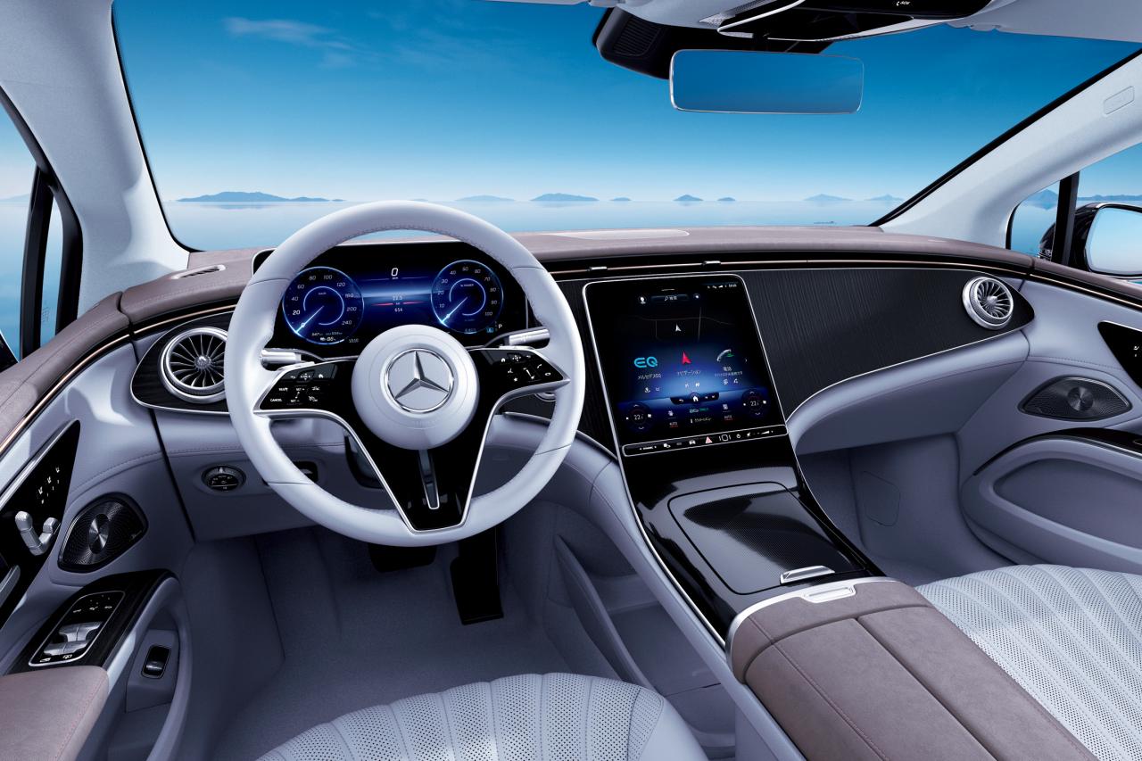 通常のコンソール（写真）に加えて、3枚の高精細パネルを繋いだ"MBUXハイパースクリーン"も採用