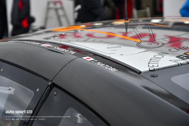 RUNUP RIVAUX GT-Rには今回ドライブする名取鉄平の名が入る。