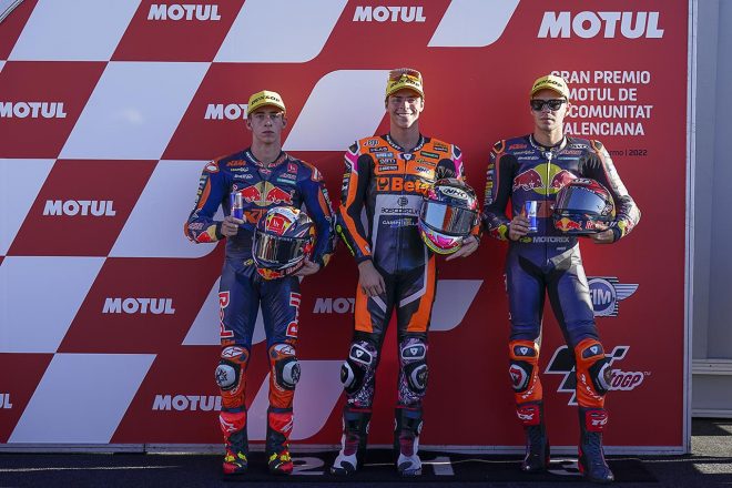 Moto2：ポールを獲得したアロンソ・ロペス、ペドロ・アコスタ、アウグスト・フェルナンデス／2022MotoGP第20戦バレンシアGP
