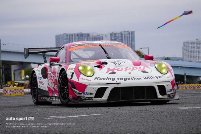 2021年までスーパーGT GT300クラスに参戦したHOPPY Porsche（野中誠太）