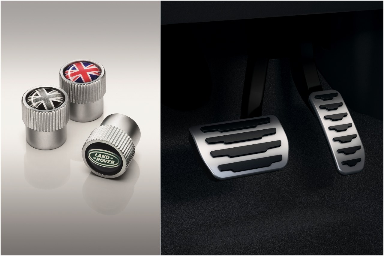 ユニオンジャックブラックのスタイルバルブキャップや、スポーツペダルカバーなど細部にわたる遊び心も演出される