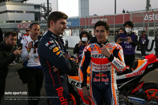 F1王者マックス・フェルスタッペン、MotoGP王者マルク・マルケス