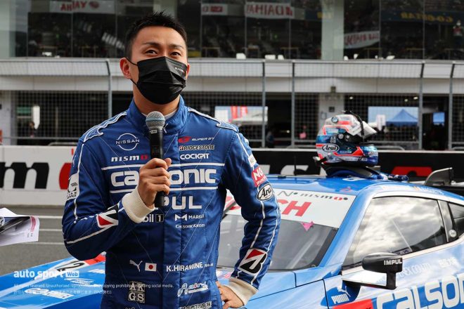 ヘリテージランを終え、インタビューに答える平峰一貴