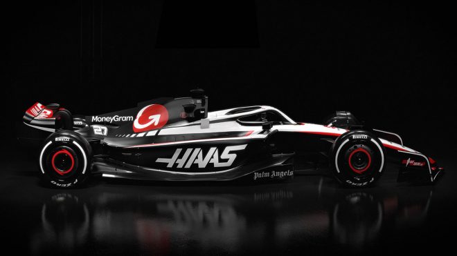 ハースF1の2023年型マシン『VF-23』のカラーリング（ニコ・ヒュルケンベルグ車）
