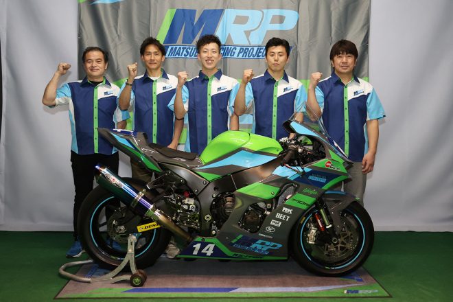 2023全日本ロード：伊藤一成氏、井筒仁康氏、中村修一郎、中村竜也、黒川治氏（MATSUBA RACING PROJECT&RS-ITOH）