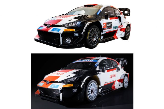 トヨタGRヤリス・ラリー1（上段2022年仕様／下段2023年仕様） TOYOTA GAZOO Racing WRT
