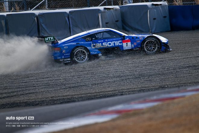 2023年スーパーGT岡山メーカーテスト　この日はコースアウトするマシンも複数見られたが、クラッシュはなし。