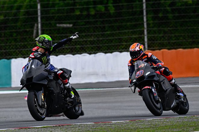 ファビオ・クアルタラロ（モンスターエナジー・ヤマハMotoGP）とジャック・ミラー（レッドブルKTMファクトリー・レーシング）／2023MotoGPセパン公式テスト2日目