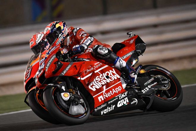 2019MotoGP：アンドレア・ドヴィツィオーゾ（ミッション・ウィノウ・ドゥカティ）とマルク・マルケス（レプソル・ホンダ・チーム）