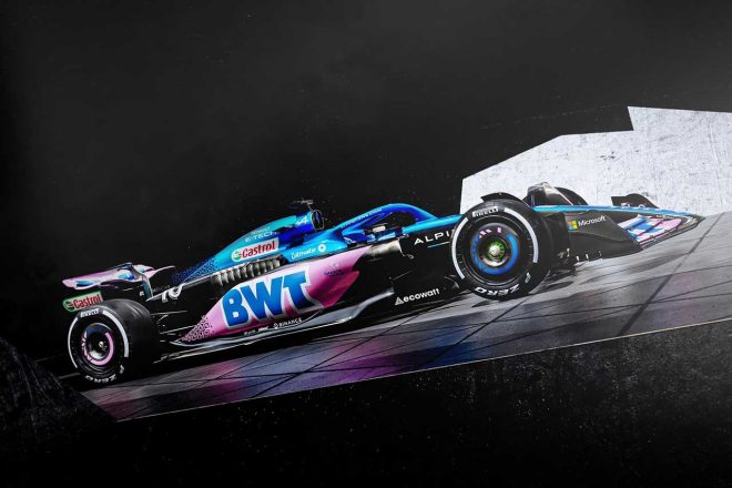 アルピーヌF1の2023年型マシン『A523』（右サイド）