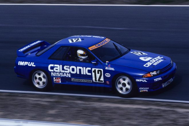 グループA最強の存在であるカルソニックカラーのR32ニッサン・スカイラインGT-R。写真は1993年。