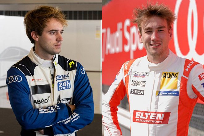 新たにアウディワークスドライバーのラインアップに加わった、シモン・ガシェ（左）とマックス・ホファー