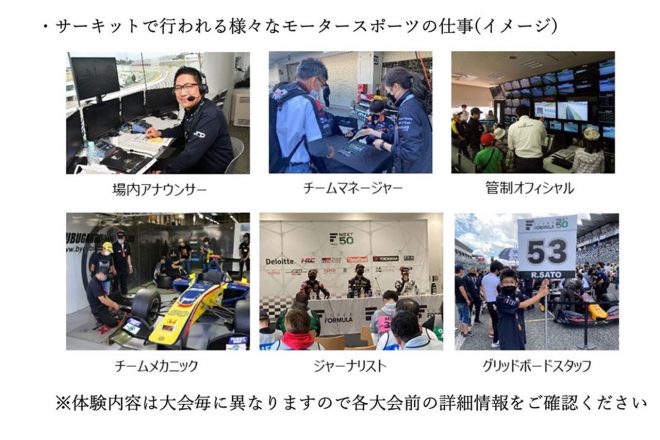 Out of KidZania in SUPER FORMULAの体験内容：サーキットで行われる様々なモータースポーツの仕事