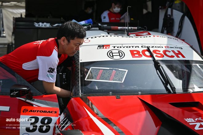 2023スーパーGT岡山公式テスト　メーカーテストでは装着されていなかったドライバー／順位表示も今回から使用。