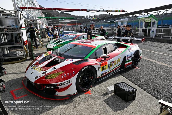 2023スーパーGT岡山公式テスト　JLOCの88号車ランボルギーニ・ウラカンGT3