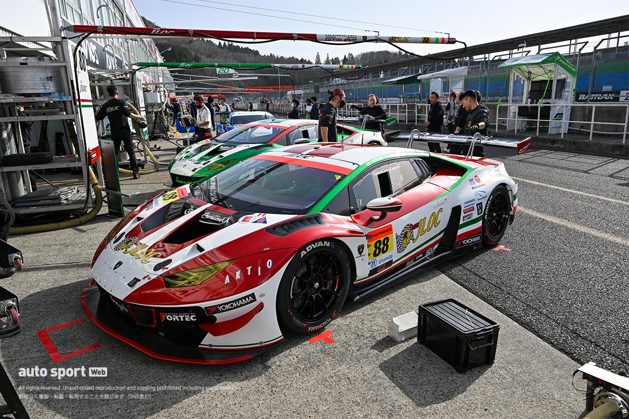 2023スーパーGT岡山公式テスト　JLOCの88号車ランボルギーニ・ウラカンGT3