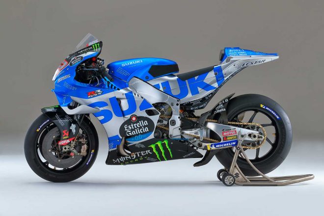 2022年MotoGPの最終戦バレンシアGPでアレックス・リンス（チーム・スズキ・エクスター）が使用したスズキGSX-RR