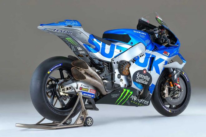 2022年MotoGPの最終戦バレンシアGPでアレックス・リンス（チーム・スズキ・エクスター）が使用したスズキGSX-RR