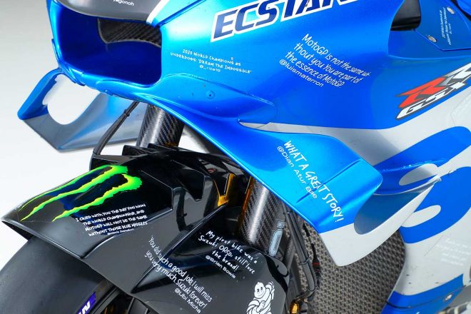 2022年型スズキGSX-RRのフロントフェンダーとウイングレット