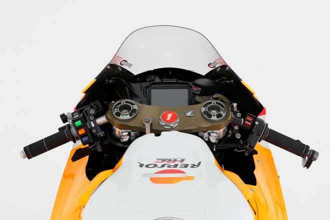 2022年型ホンダRC213Vのハンドル周り