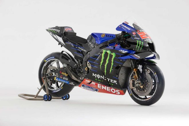 2022年シーズンの最終戦でファビオ・クアルタラロ（モンスターエナジー・ヤマハMotoGP）が使用したヤマハYZR-M1