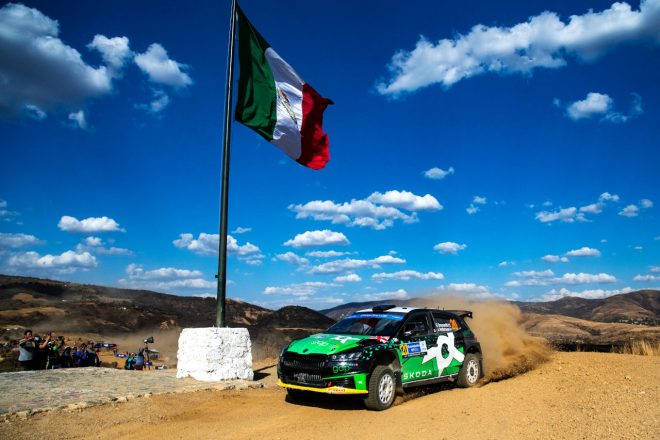WRC2クラス優勝のガス・グリーンスミス（シュコダ・ファビアRSラリー2）　2023年WRC第3戦ラリー・メキシコ