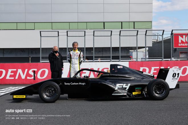 GTA坂東正明代表とMCS4-24とデモランを担当した服部プロジェクトリーダー