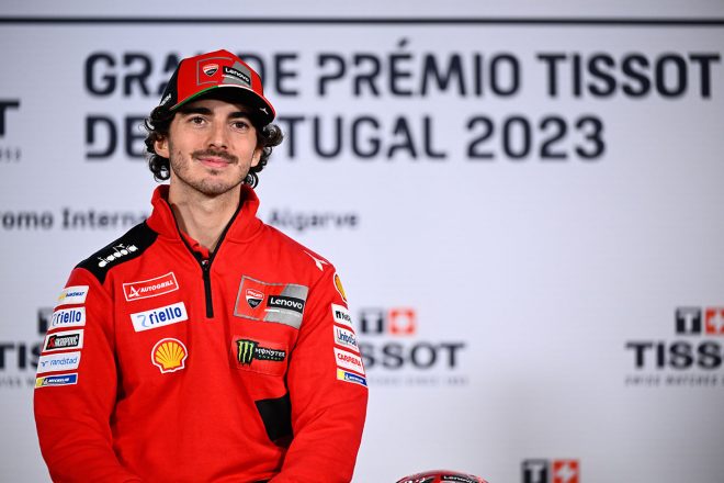 2023MotoGP第1戦ポルトガルGPのプレスカンファレンスに出席したフランセスコ・バニャイア（ドゥカティ・レノボ・チーム）