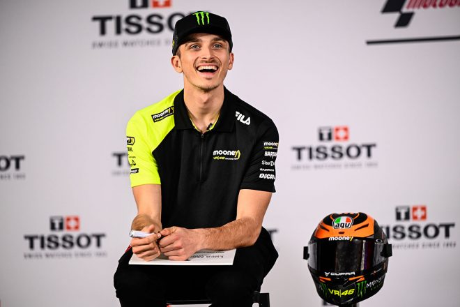 2023MotoGP第1戦ポルトガルGPのプレスカンファレンスに出席したルカ・マリーニ（ムーニーVR46レーシング・チーム）