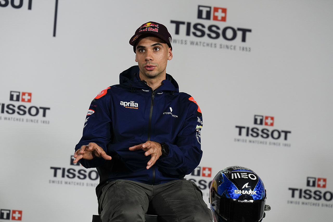 2023MotoGP第1戦ポルトガルGPのプレスカンファレンスに出席したミゲール・オリベイラ（クリプトデータRNF・MotoGPチーム）