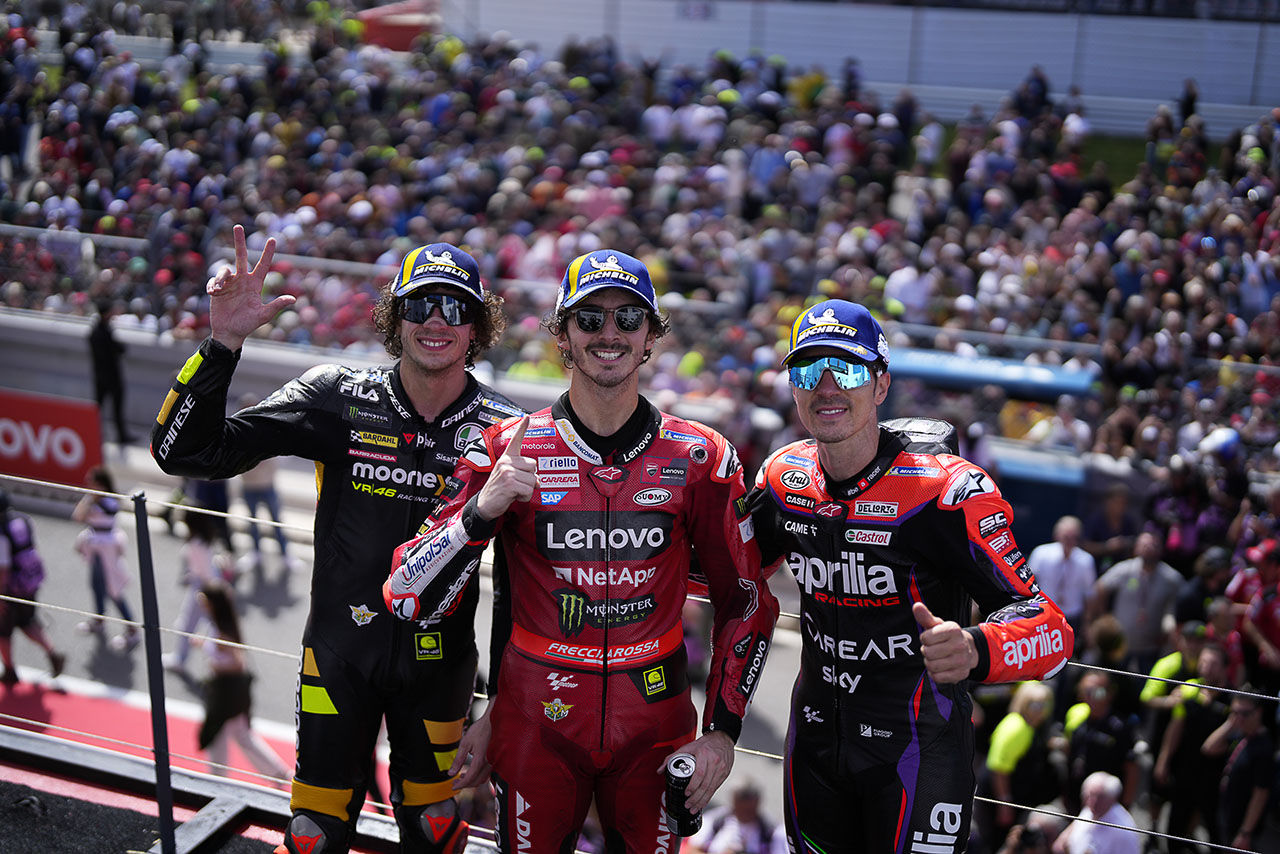 表彰台を獲得した3名のライダー／2023MotoGP第1戦ポルトガルGP