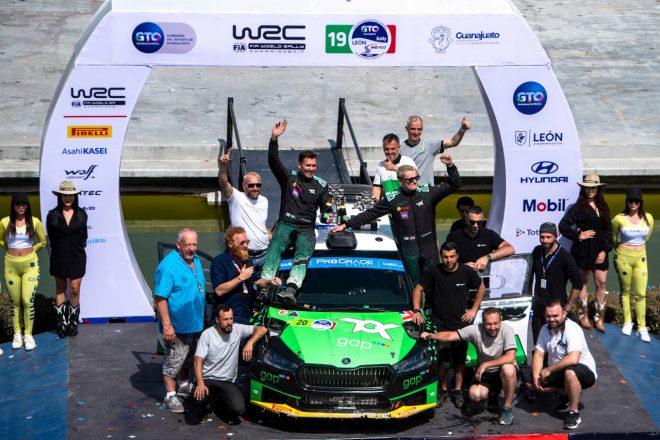 群雄割拠のWRC2クラスで優勝したガス・グリーンスミス（シュコダ・ファビアRSラリー2）　2023年WRC第3戦ラリー・メキシコ
