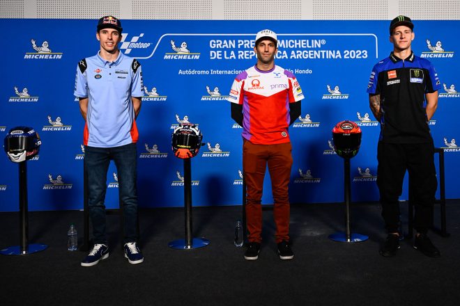 2023MotoGP第2戦アルゼンチンGPのプレスカンファレンスに出席したライダー