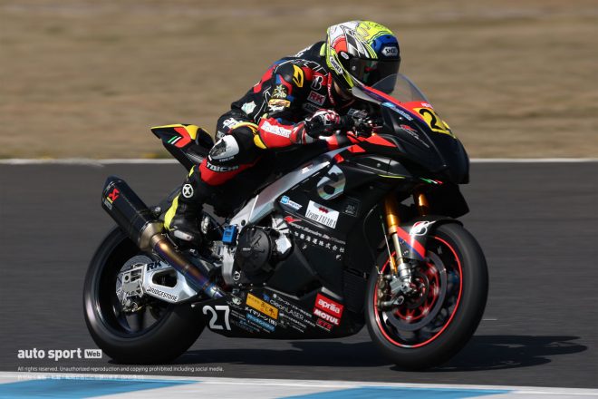 #27 新庄雅浩（Team TATARA aprilia）／2023全日本ロード第1戦もてぎ JSB1000
