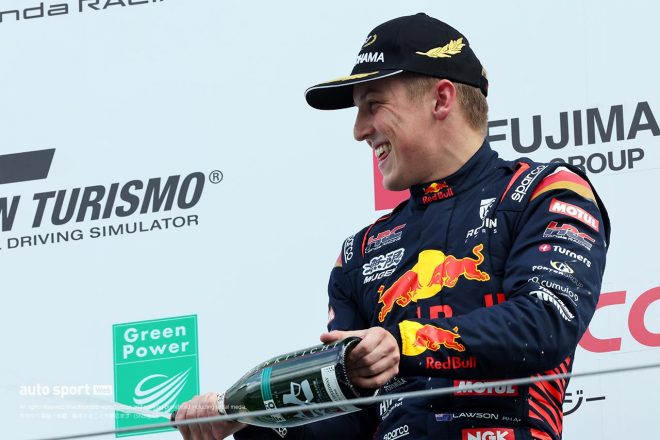 2023スーパーフォーミュラ第1戦でデビュー戦での勝利を遂げたリアム・ローソン（TEAM MUGEN）