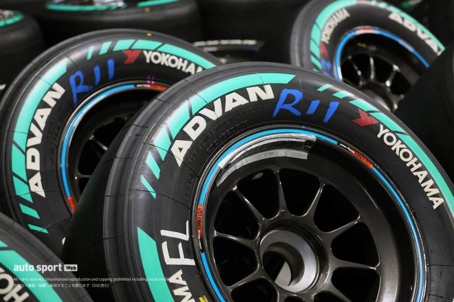 今季からヨコハマが導入したサステナブル素材比率33％のスーパーフォーミュラ用スリックタイヤ