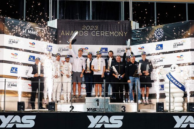 2023年のアジアン・ル・マン・シリーズGTクラスを制したワーケンホルスト・モータースポーツ（中央）