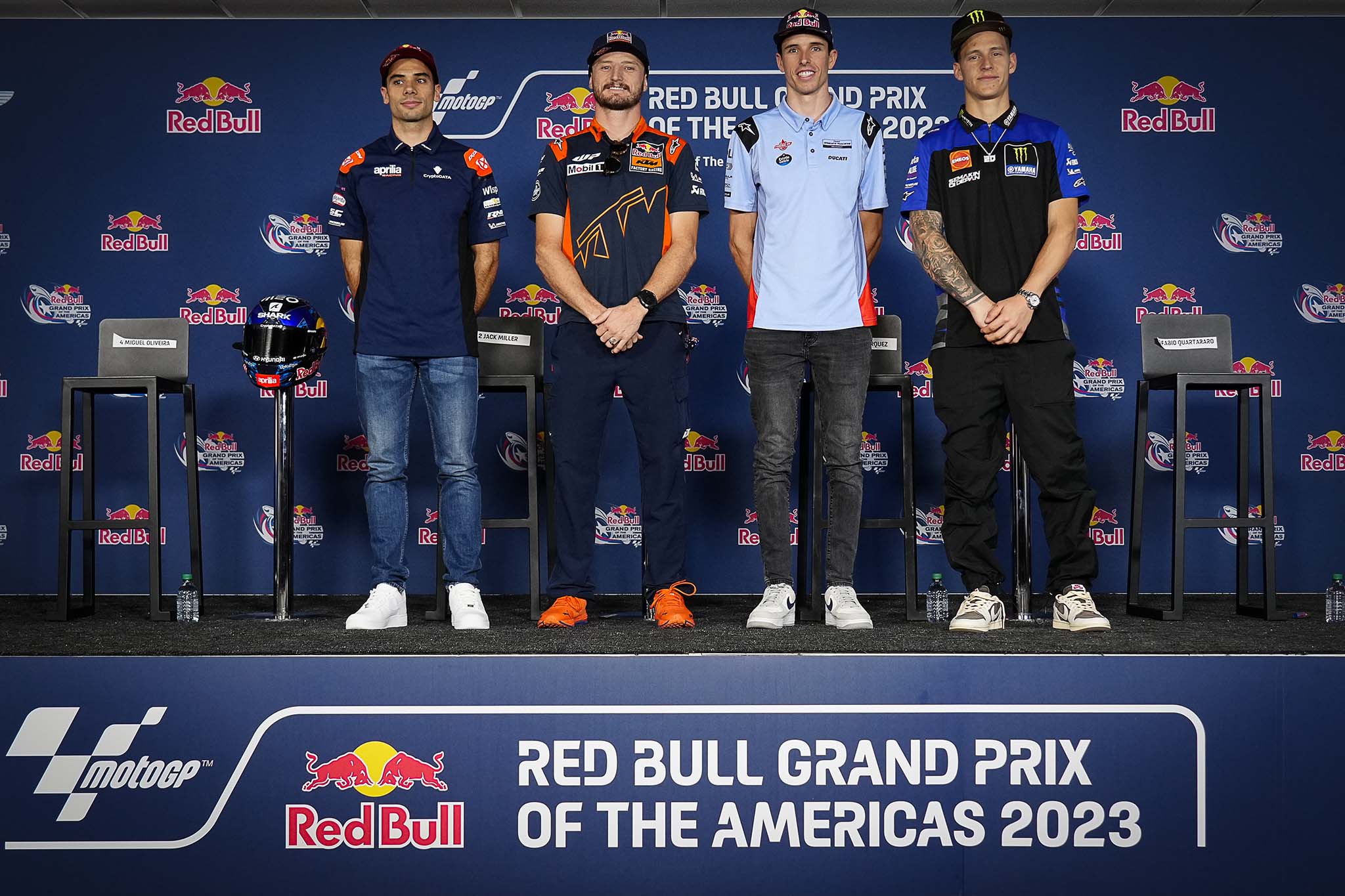 2023MotoGP第3戦アメリカズGPのプレスカンファレンスに出席したライダー