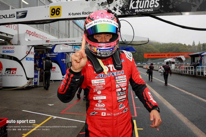 2023スーパーGT第1戦岡山　GT500のポールポジションを獲得した松田次生（MOTUL AUTECH Z）