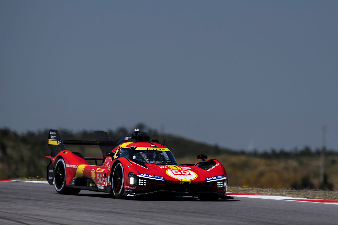 総合2位でフィニッシュし、選手権でも2位に浮上した50号車フェラーリ499P（フェラーリ・AFコルセ）　2023年WEC第2戦ポルティマオ6時間レース