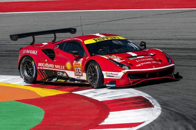 首位争いに敗れ2位となったリシャール・ミル・AFコルセの83号車フェラーリ488 GTE Evo