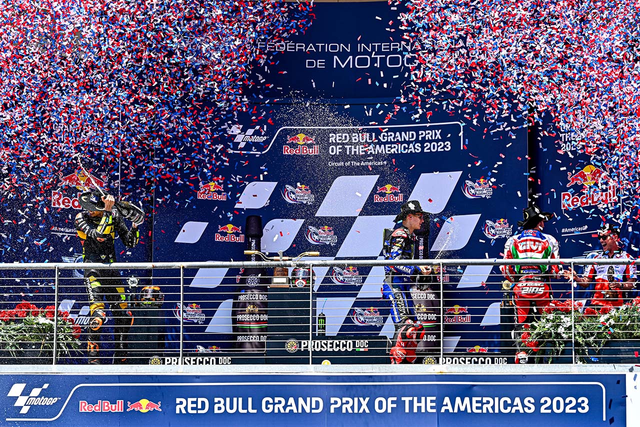 決勝後のポディウムの様子／2023MotoGP第3戦アメリカズGP