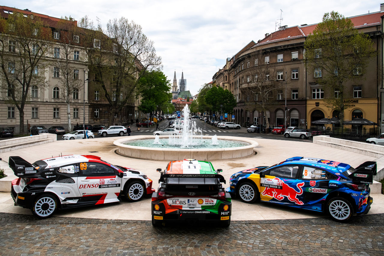 左からトヨタGRヤリス・ラリー1、ヒョンデi20 Nラリー1、フォード・プーマ・ラリー1