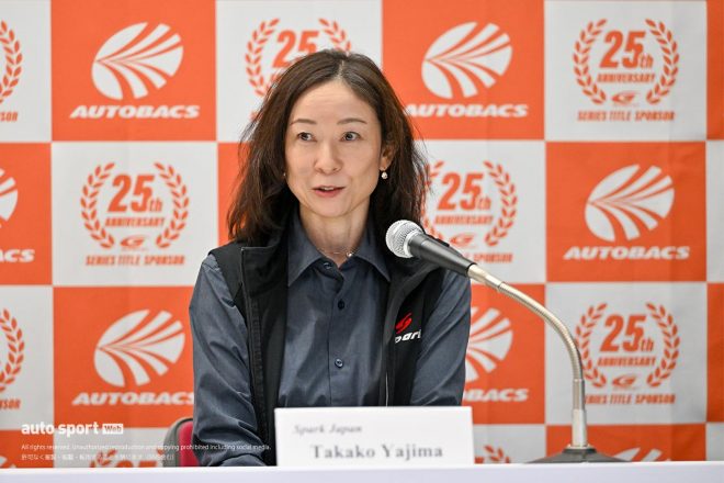 2023スーパーGT第1戦岡山　記者会見に出席したスパークジャパンの矢島貴子代表取締役