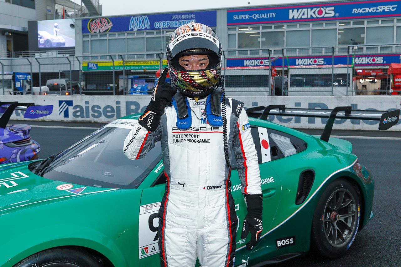 今シーズンのポルシェジャパンジュニアドライバーである佐藤巧望