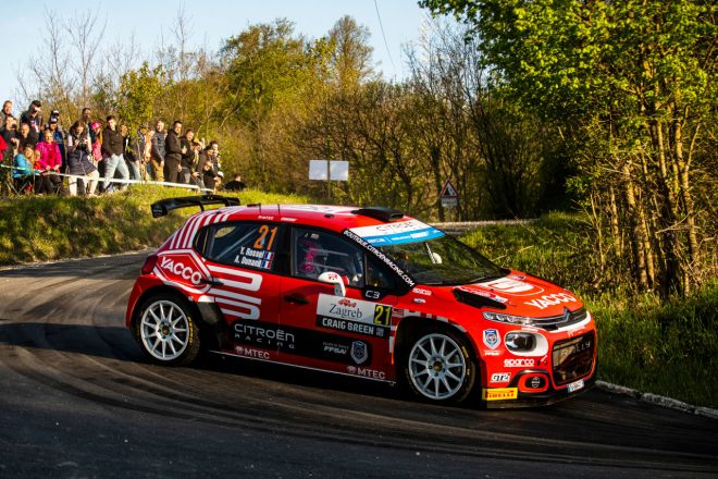 WRC2クラスで優勝したヨアン・ロッセル(シトロエンC3ラリー2) 2023年WRC第4戦クロアチア・ラリー