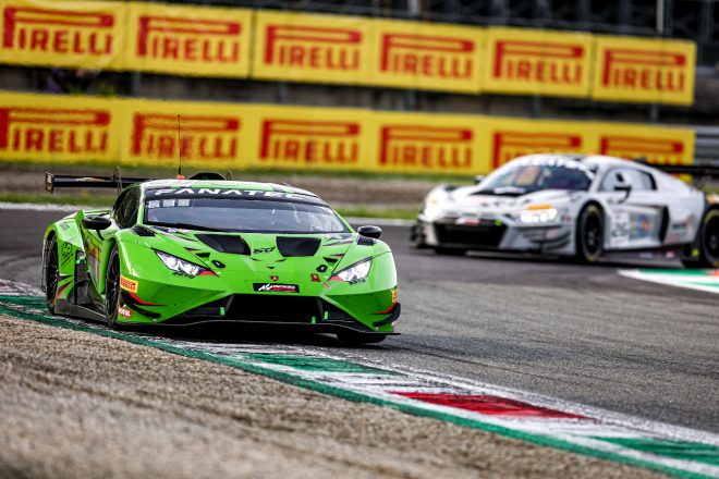 3位となった63号車ランボルギーニ・ウラカンGT3エボ2（アイアン・リンクス）　2023年GTワールドチャレンジ・ヨーロッパ第1戦モンツァ