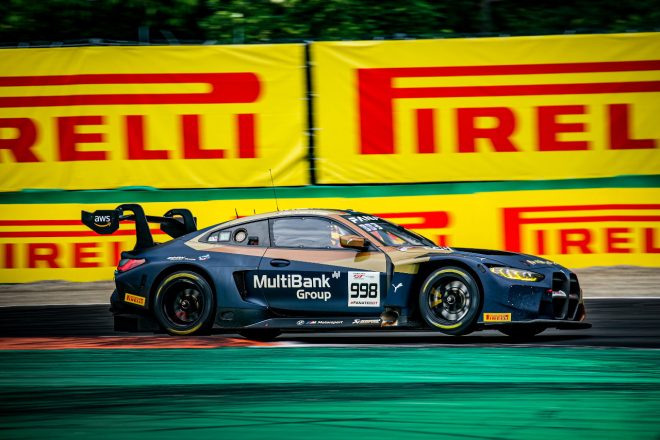 ワン・ツー・フィニッシュの2位となった998号車BMW M4 GT3（ローヴェ・レーシング）　2023年GTワールドチャレンジ・ヨーロッパ第1戦モンツァ