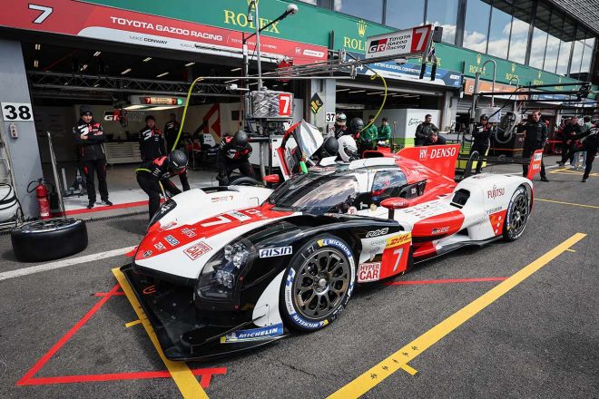 スパ・フランコルシャンで第3戦に向け準備を進める7号車トヨタGR010ハイブリッド