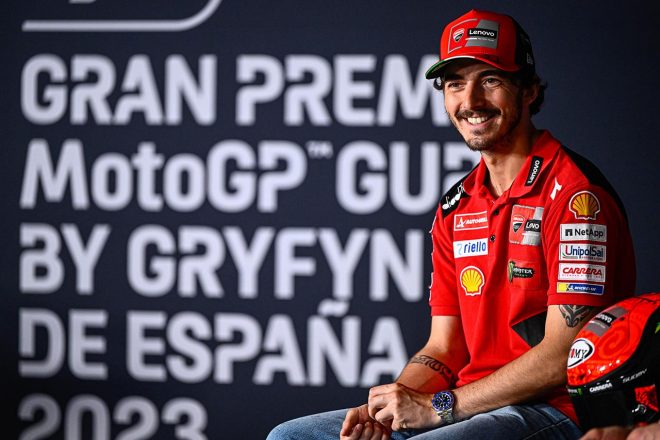 2023MotoGP第4戦スペインGPのプレスカンファレンスに出席したフランセスコ・バニャイア（ドゥカティ・レノボ・チーム）
